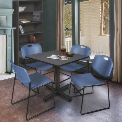36 in. Square X-Base Breakroom Table- Grey