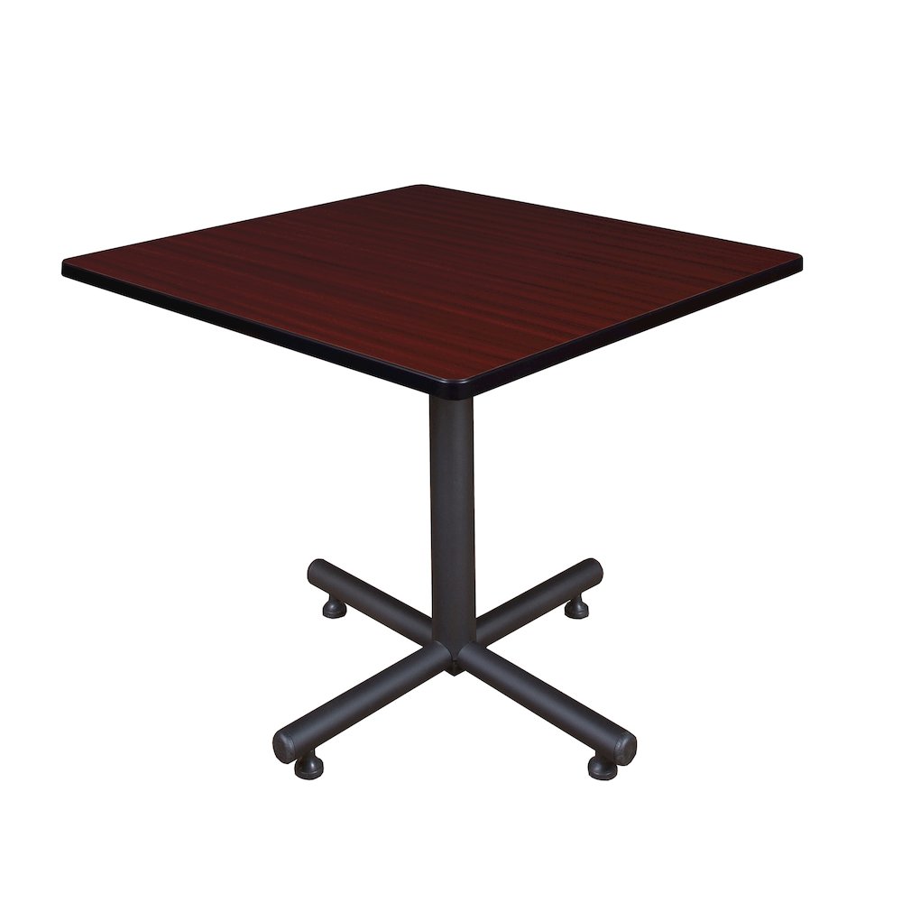 36 in. Square X-Base Breakroom Table- Mahogany