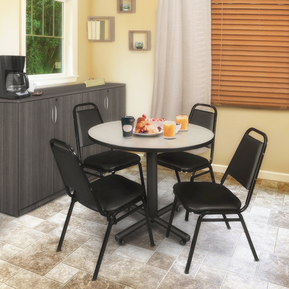 36 in. Round X-Base Breakroom Table- Maple
