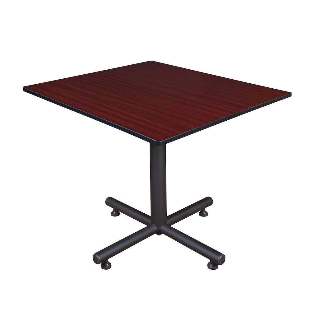 48 in. Square X-Base Breakroom Table- Mahogany