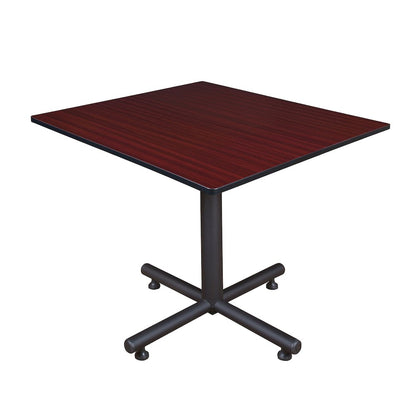 48 in. Square X-Base Breakroom Table- Mahogany