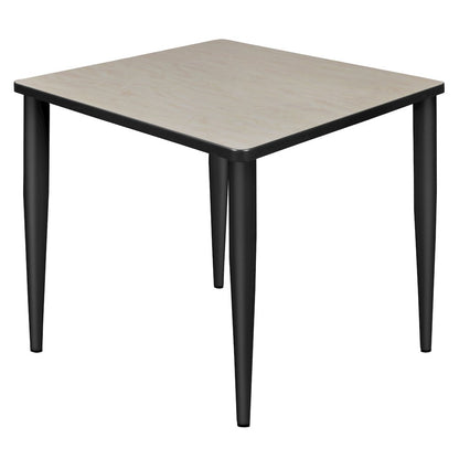 30 in. Square Breakroom Table- Maple Top, Black Tapered Legs