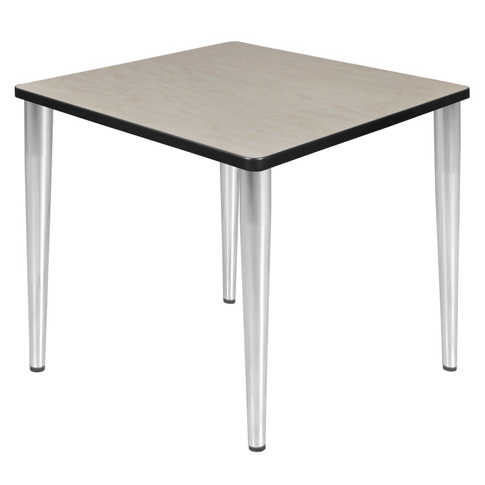 30 in. Square Breakroom Table- Maple Top, Chrome Tapered Legs