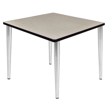 36 in. Square Breakroom Table- Maple Top, Chrome Tapered Legs