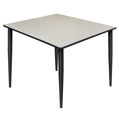 48 in. Square Breakroom Table- Maple Top, Black Tapered Legs