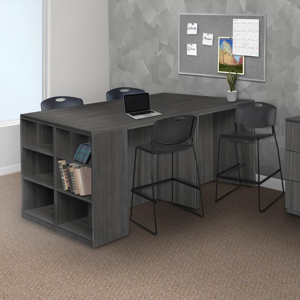 Legacy Stand Up Quad with Bookcase End Top- Ash Grey