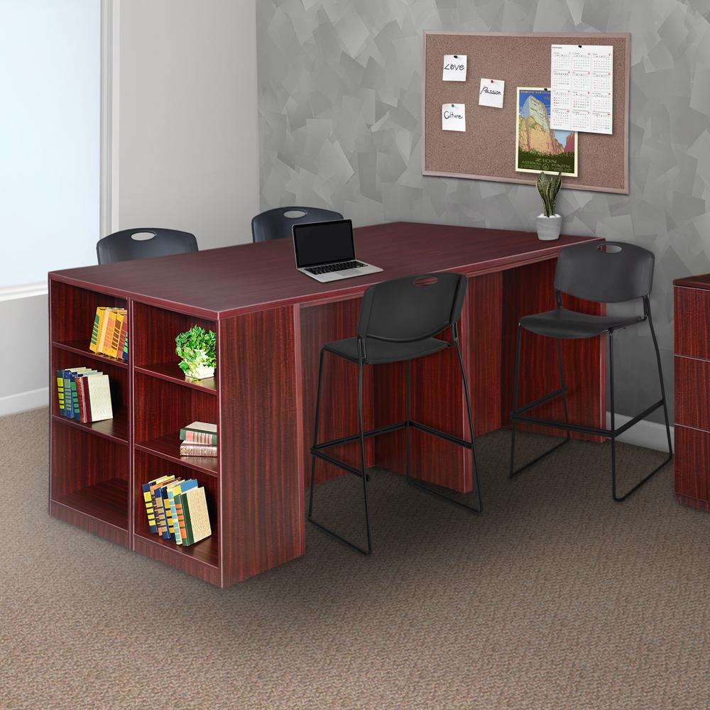 Legacy Stand Up Quad with Bookcase End Top- Mahogany