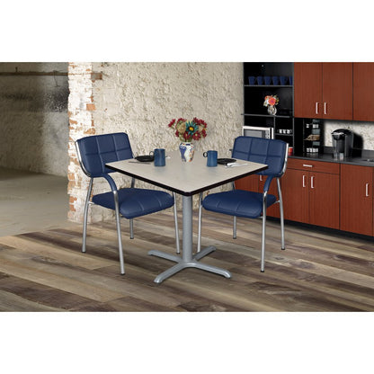36 in. Medium Square X-Base Breakroom Table- Maple Top, Grey Legs