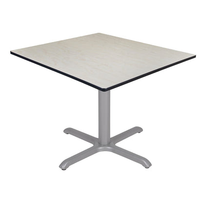48 in. Large Square X-Base Breakroom Table- Maple Top, Grey Legs