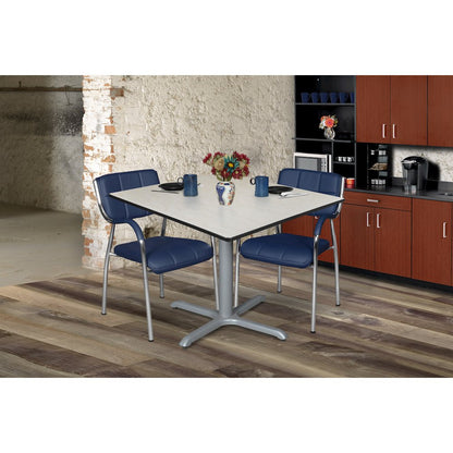 48 in. Large Square X-Base Breakroom Table- Maple Top, Grey Legs