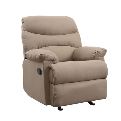 Arcadia Motion Recliner, Light Brown Microfiber