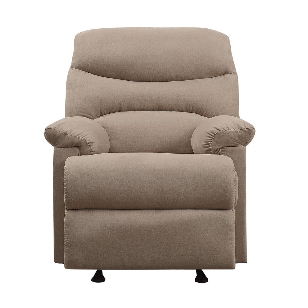 Arcadia Motion Recliner, Light Brown Microfiber
