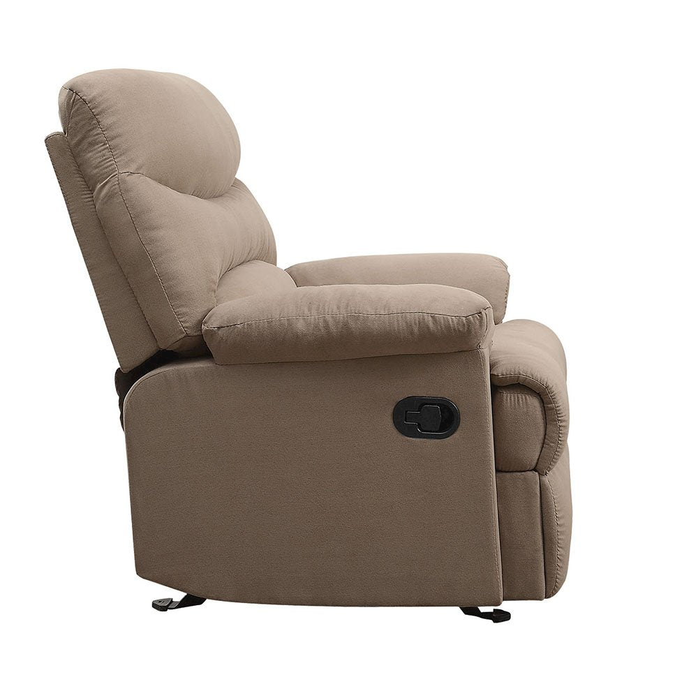 Arcadia Motion Recliner, Light Brown Microfiber