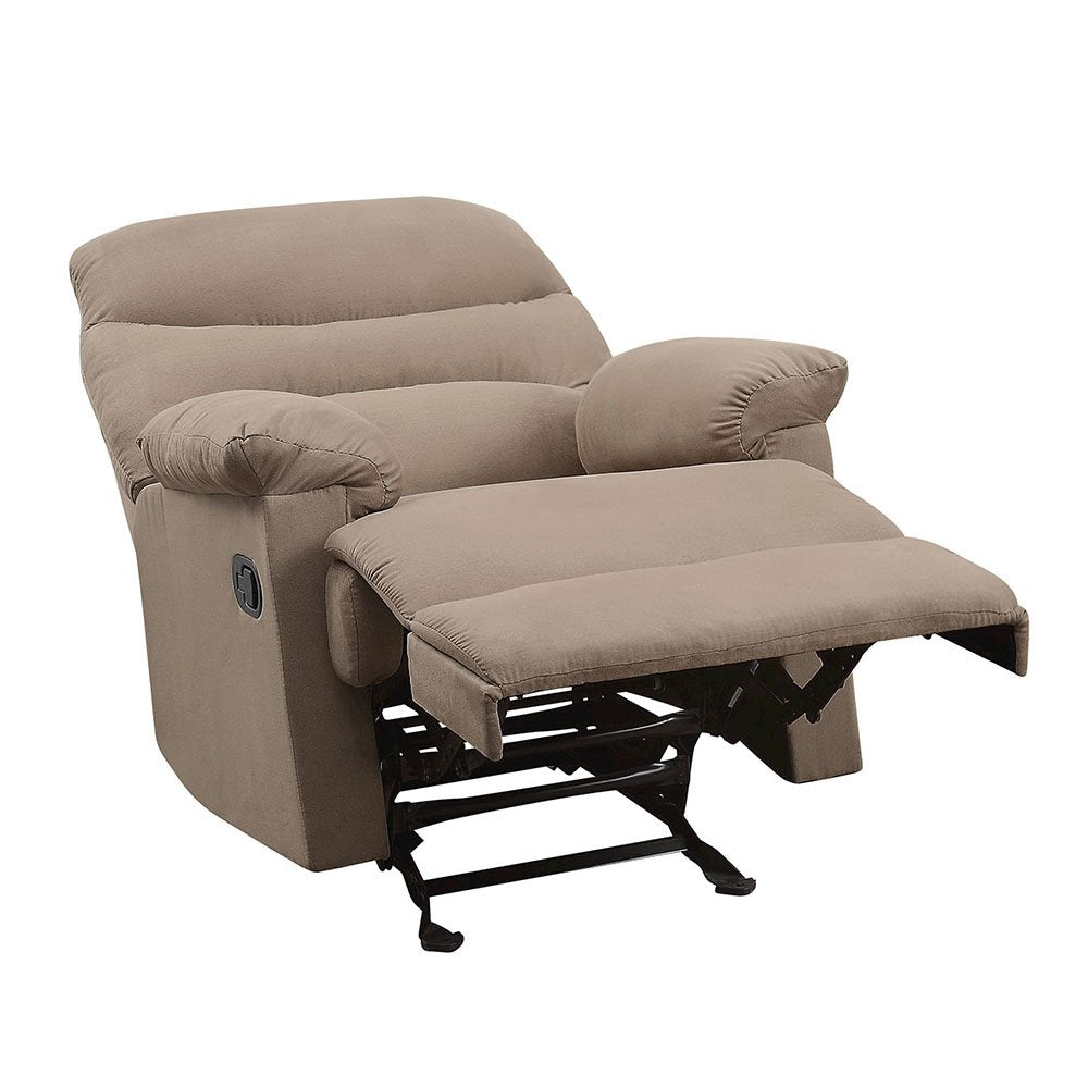 Arcadia Motion Recliner, Light Brown Microfiber