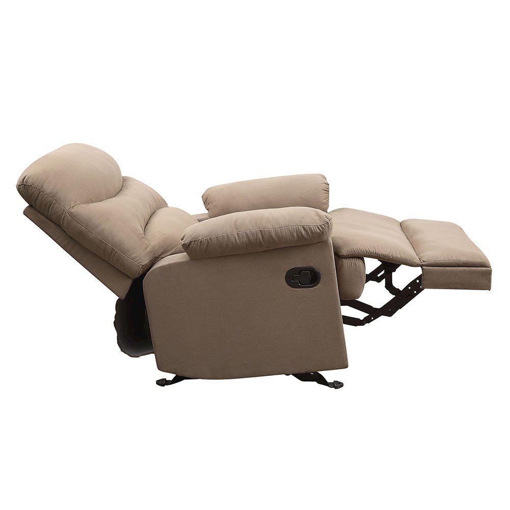 Arcadia Motion Recliner, Light Brown Microfiber