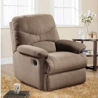 Arcadia Motion Recliner, Light Brown Microfiber