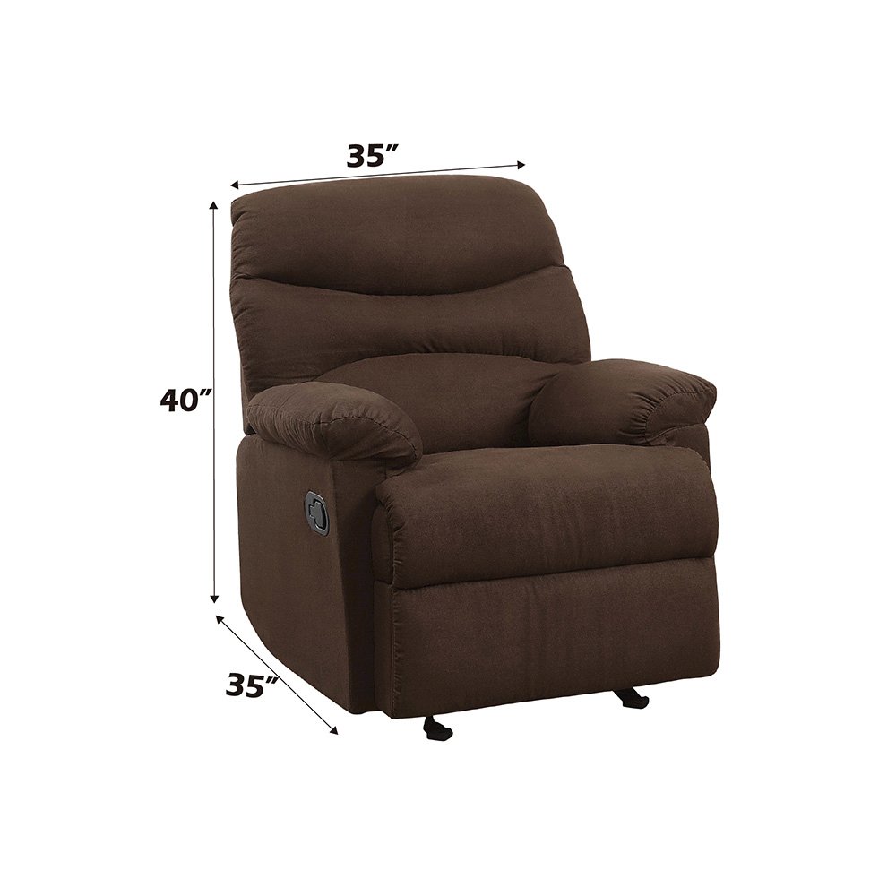 Arcadia Motion Recliner, Chocolate Microfiber