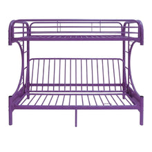 Metal Futon Bunk Bed Twin over Full, Kids Bunkbed, Purple