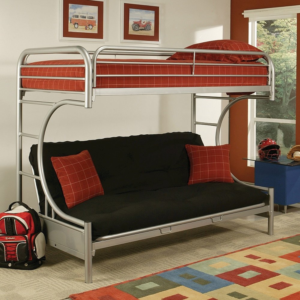 Eclipse Futon Bunk Bed (T/F), Silver