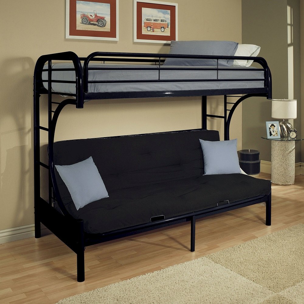 Eclipse Futon Bunk Bed (T XL/Q), Black