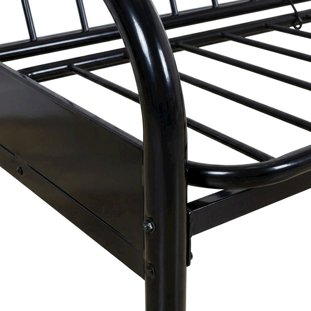 Metal Futon Sofa Bed Frame, Adjustable Contemporary Style for Living Room, Black