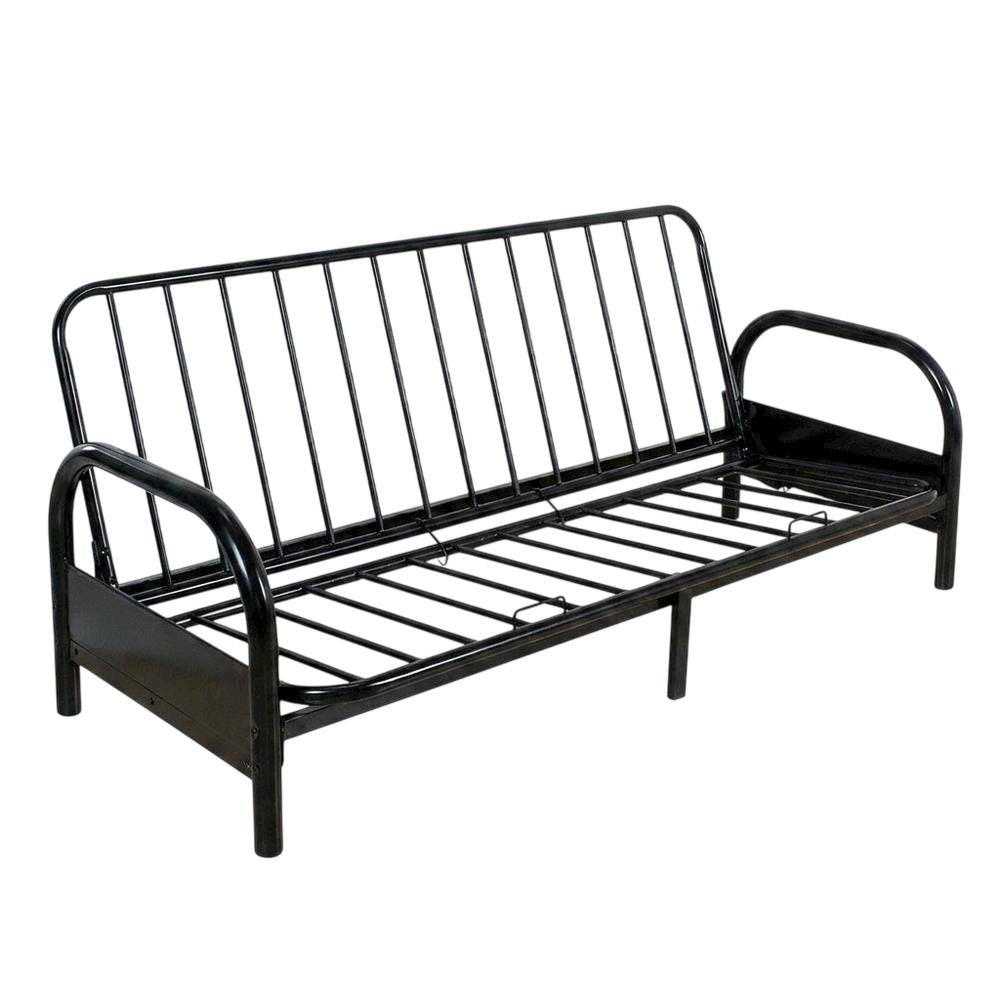 Metal Futon Sofa Bed Frame, Adjustable Contemporary Style for Living Room, Black