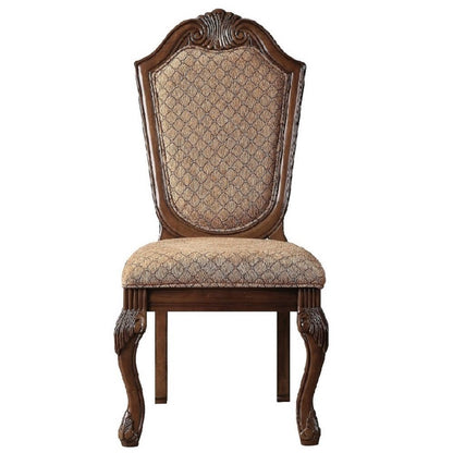 Chateau De Ville Side Chair (Set-2), Fabric & Cherry