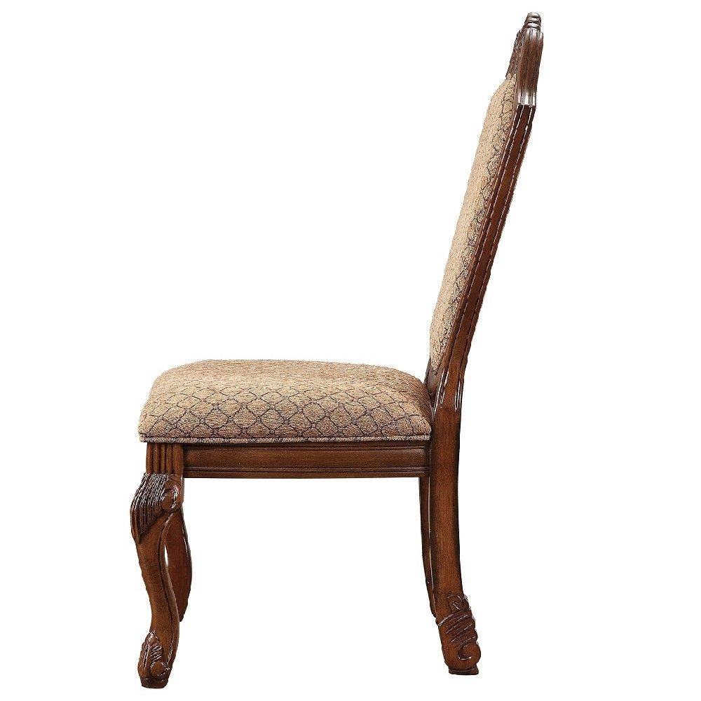 Chateau De Ville Side Chair (Set-2), Fabric & Cherry