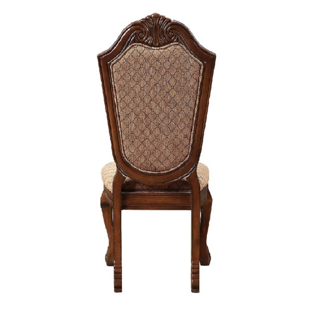 Chateau De Ville Side Chair (Set-2), Fabric & Cherry