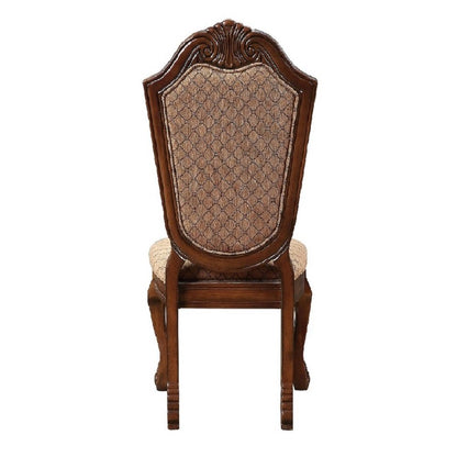 Chateau De Ville Side Chair (Set-2), Fabric & Cherry