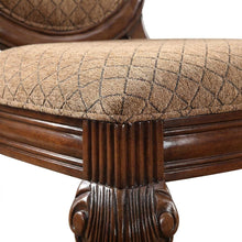 Fabric-Upholstered Rubber Wood Armless Side Chair, Fabric & Cherry, Set of 2