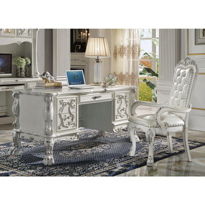 Dresden Executive Office Chair, Leatherette & Bone White