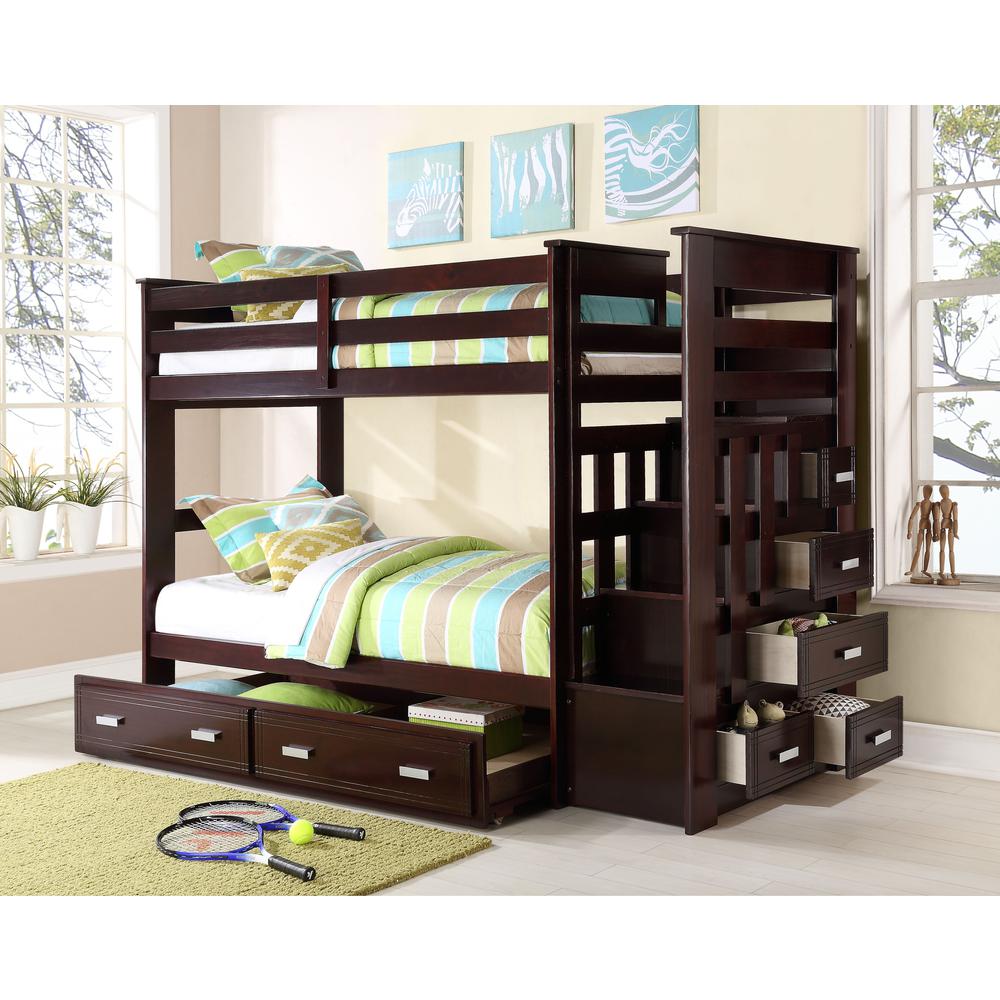 Allentown Bunk Bed (T/T) w/Trundle (Twin) & Storage, White