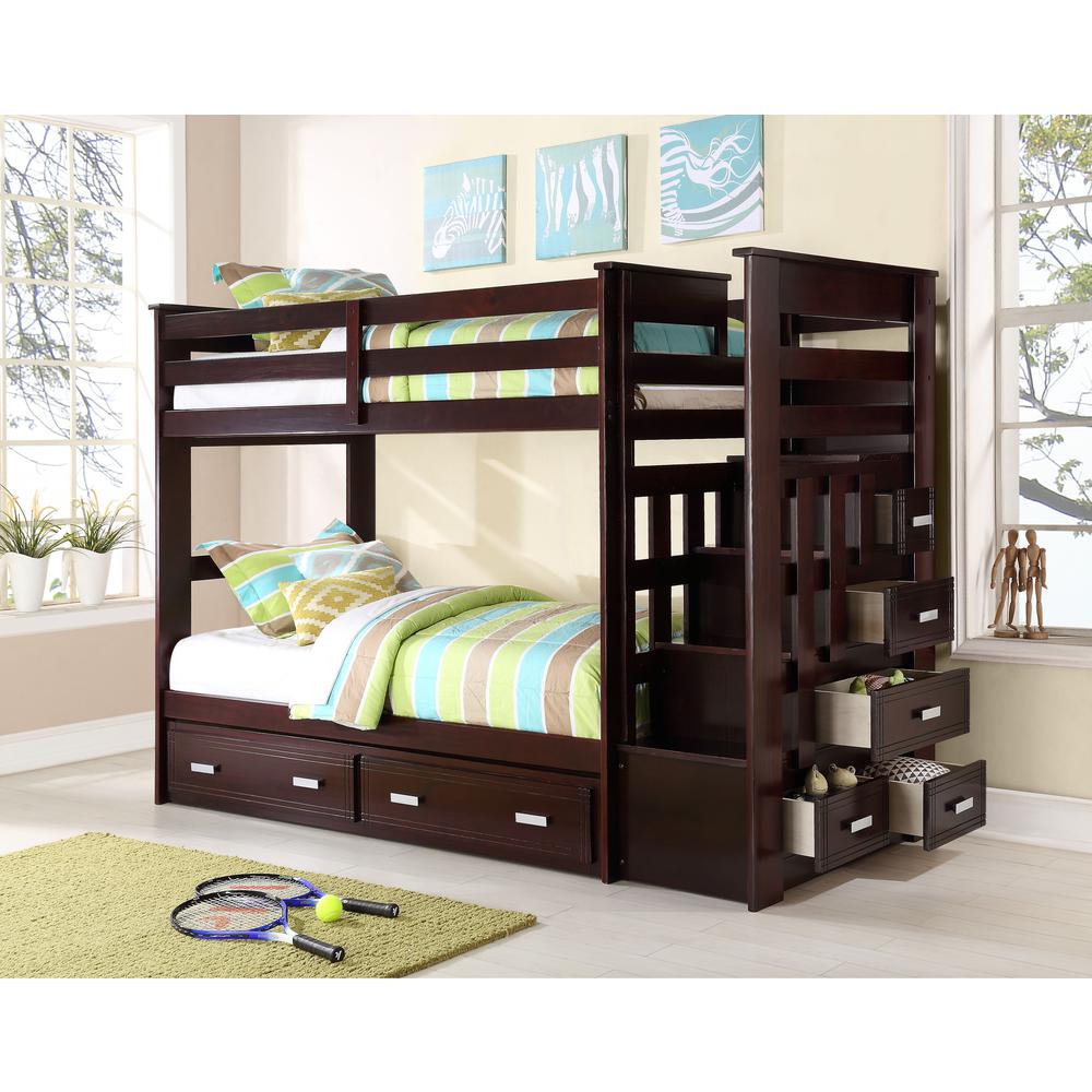 Allentown Bunk Bed (T/T) w/Trundle (Twin) & Storage, White