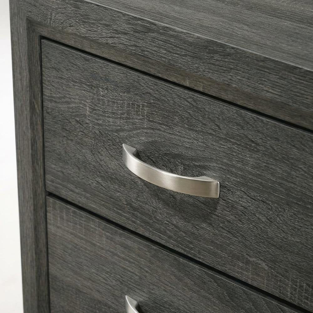 Weathered Gray Nightstand with Transitional Style and Spacious Storage