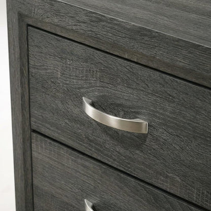 Weathered Gray Nightstand with Transitional Style and Spacious Storage