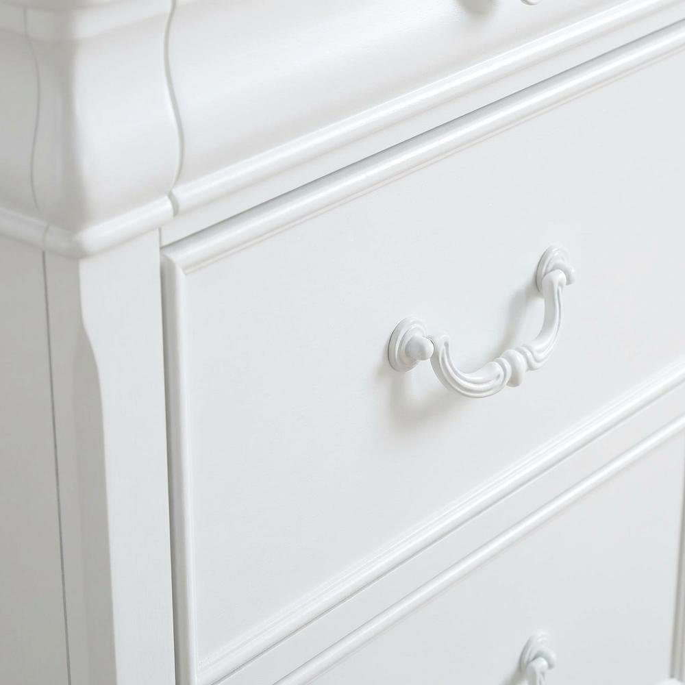 White Bedroom Nightstand, Traditional Design, Sturdy Construction, Compact Size