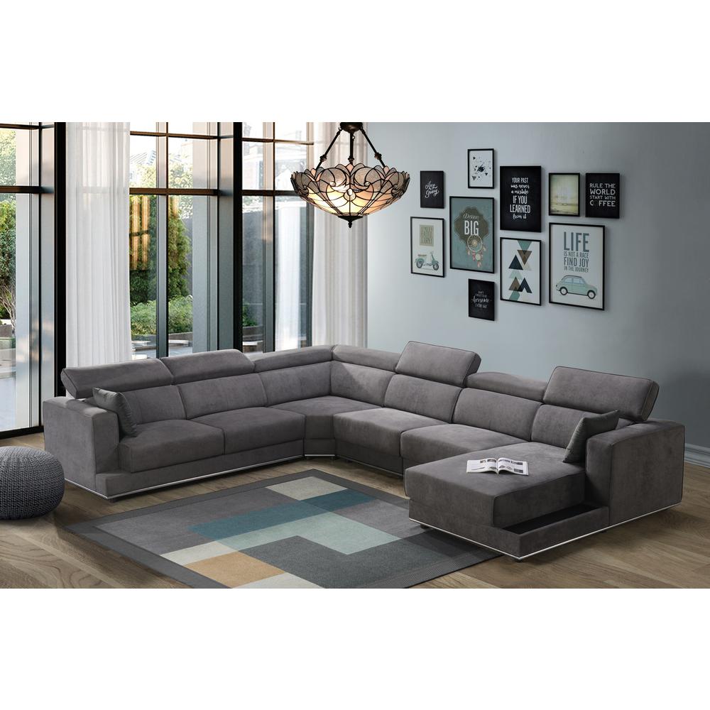 Alwin Modular - Armless Chair, Dark Gray Fabric