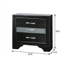 Black Contemporary Bedroom Nightstand with Spacious Surface and Sleek Design