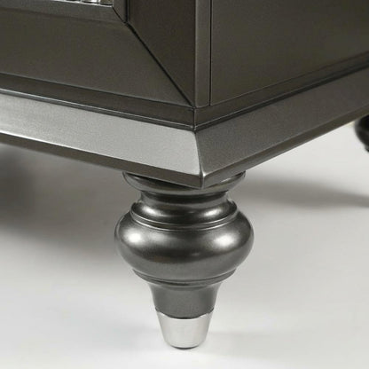 Metallic Gray Nightstand with Glam Contemporary Style
