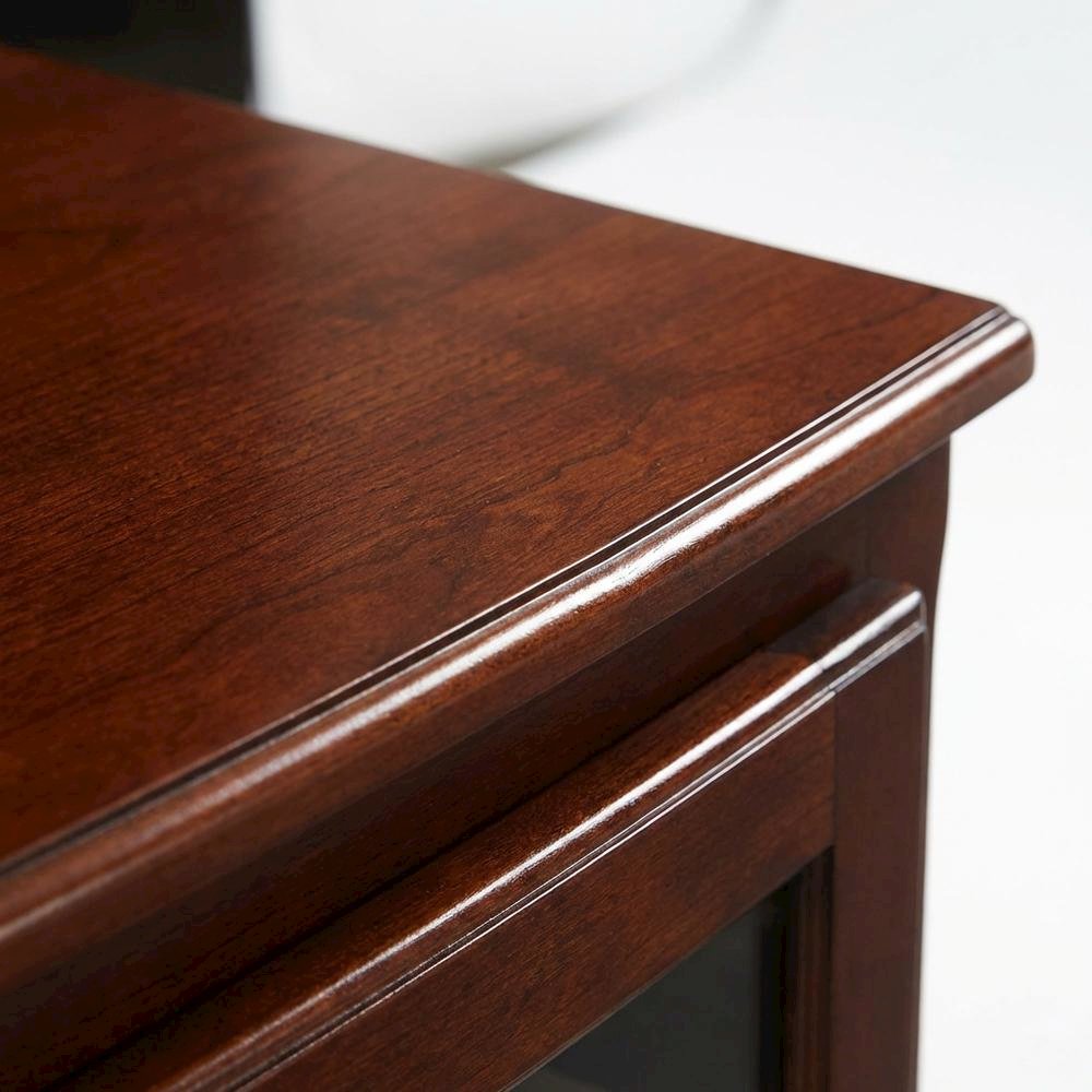 Walnut Wood TV Stand with Modern Design and Veneer Finish