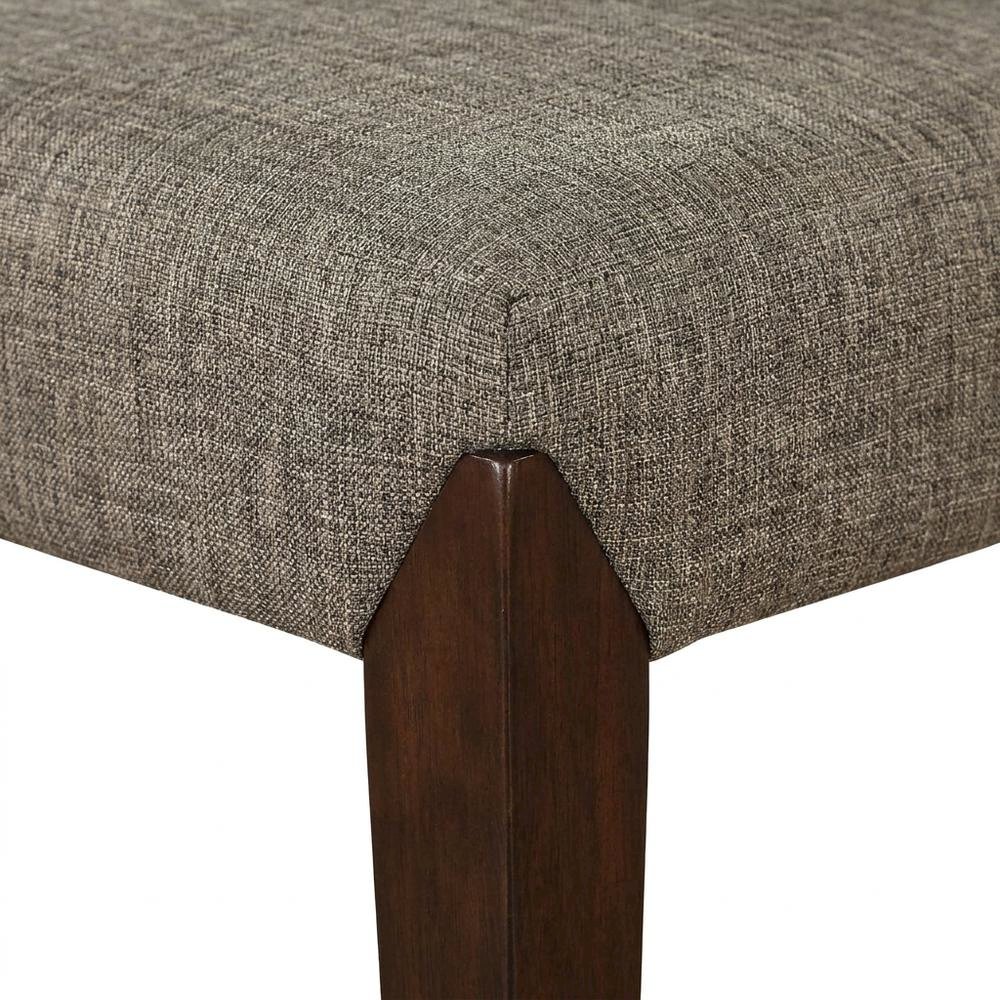 Performance Chenille Dining Chair with Wood Legs, Gray Fabric & Espresso, Set of 2