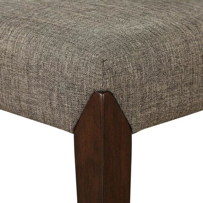 Performance Chenille Dining Chair with Wood Legs, Gray Fabric & Espresso, Set of 2