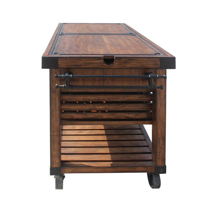 Kaif Kitchen Cart, Distressed Chestnut
