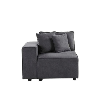 Silvester Modular - Left Facing Chair w/2 Pillows, Gray Fabric