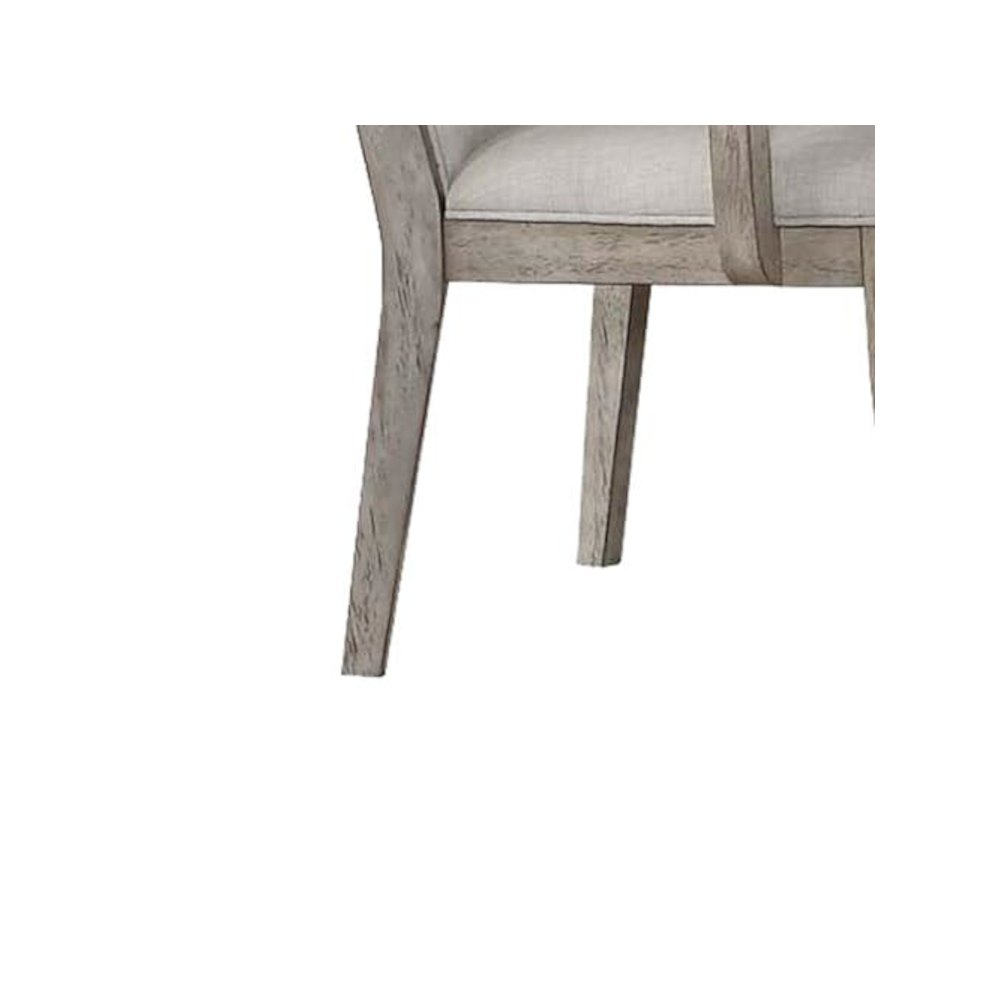 Rocky Arm Chair (Set-2), Fabric & Gray Oak