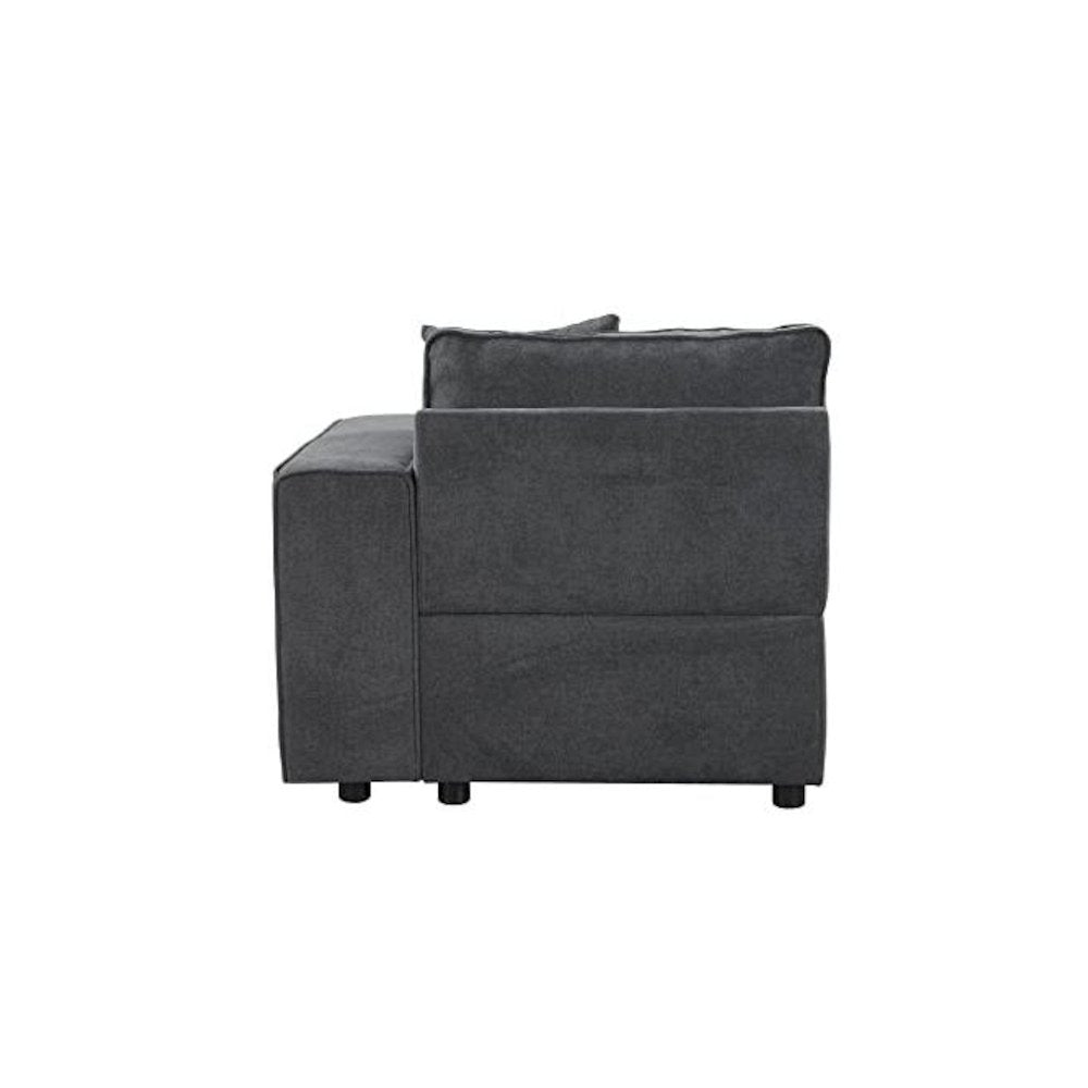 Silvester Modular - Right Facing Chair w/2 Pillows, Gray Fabric