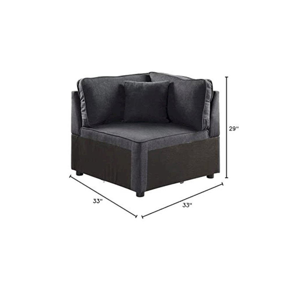 Silvester Modular - Wedge w/Pillow, Gray Fabric