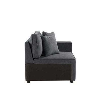 Silvester Modular - Right Facing Chair w/2 Pillows, Gray Fabric