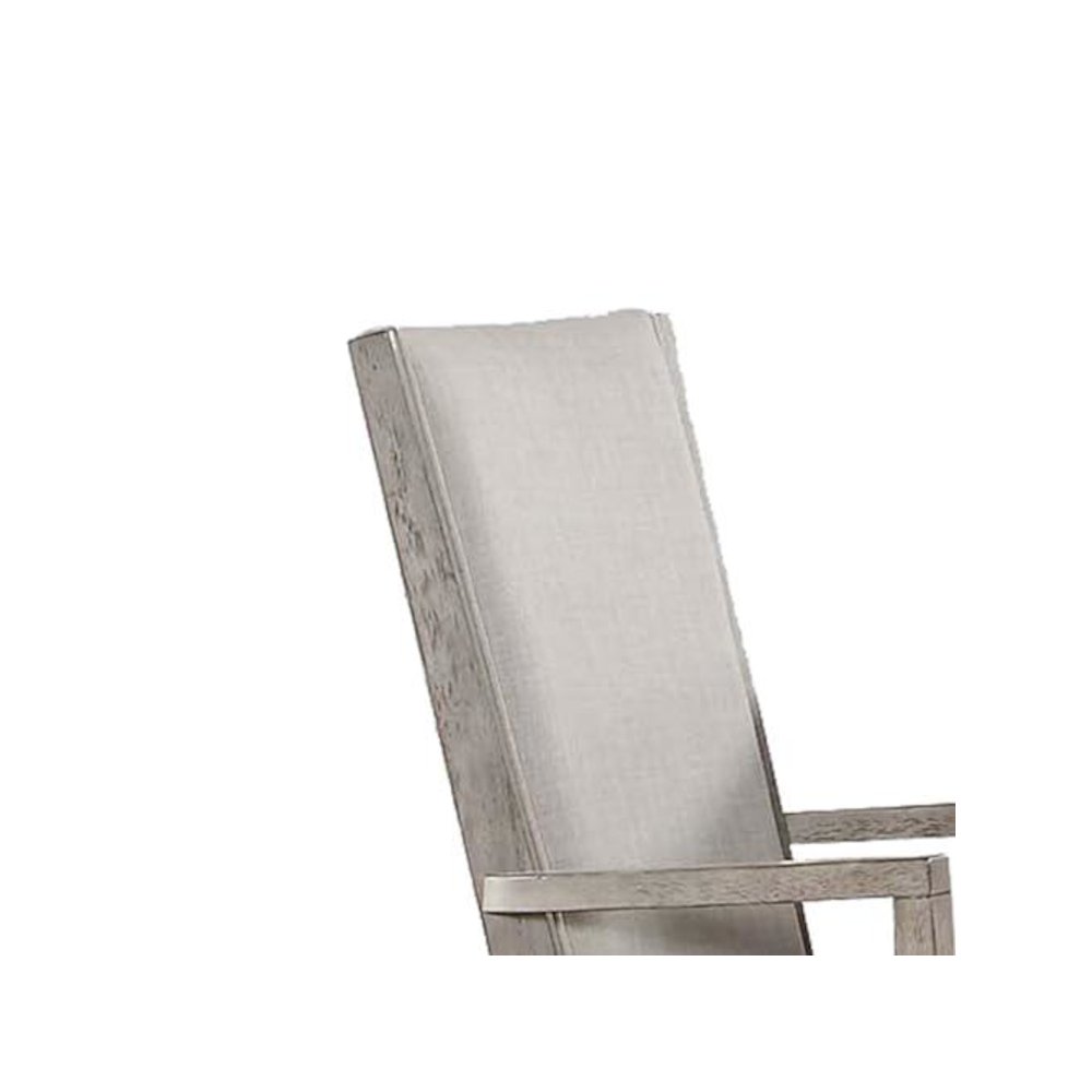 Rocky Arm Chair (Set-2), Fabric & Gray Oak